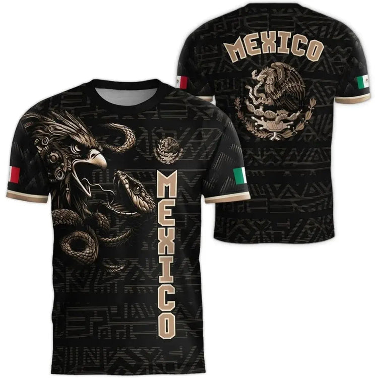 2026 Mexico National Flag Print T Shirt Men women 3D Eagle Pattern Short Sleeve Tees Outdoor Football Sports Clothes Casual Tops Khamik Shop Online