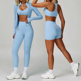 2-3PCS Yoga Suit Women Tracksuit Sports Bra High Waist Leggings Shorts Outfit Gym Set Fitness Push Up Workout Clothes Sportswear Khamik Shop Online