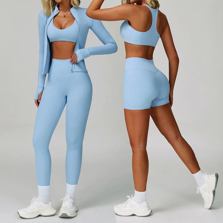 2-3PCS Yoga Suit Women Tracksuit Sports Bra High Waist Leggings Shorts Outfit Gym Set Fitness Push Up Workout Clothes Sportswear Khamik Shop Online