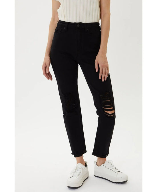 Kancan Womens High Rise Straight Jeans Amber Chrysippus