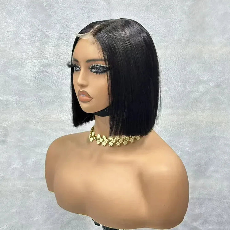 Brazilian HD Transparent 2x4 Bone Straight Short Bob Human Hair Wigs Straight Lace Front Wigs Bob Wig For Women Khamik Shop Online