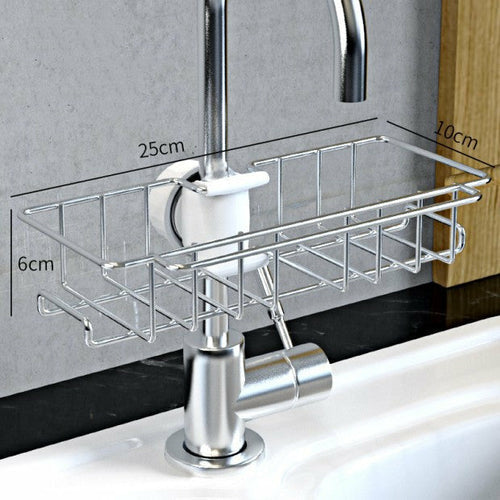 Stainless Steel Sink Storage Rack Kitchen Bathroom Maroon Asteria