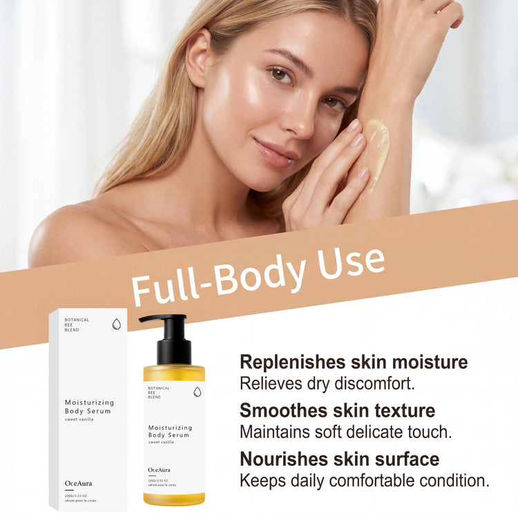 OceAura Botanical Bee Blend Sweet Vanilla Moisturizing Body Serum Long Lasting Hydrating Non Sticky Smooth Dry Skin Nourishing Khamik Shop Online