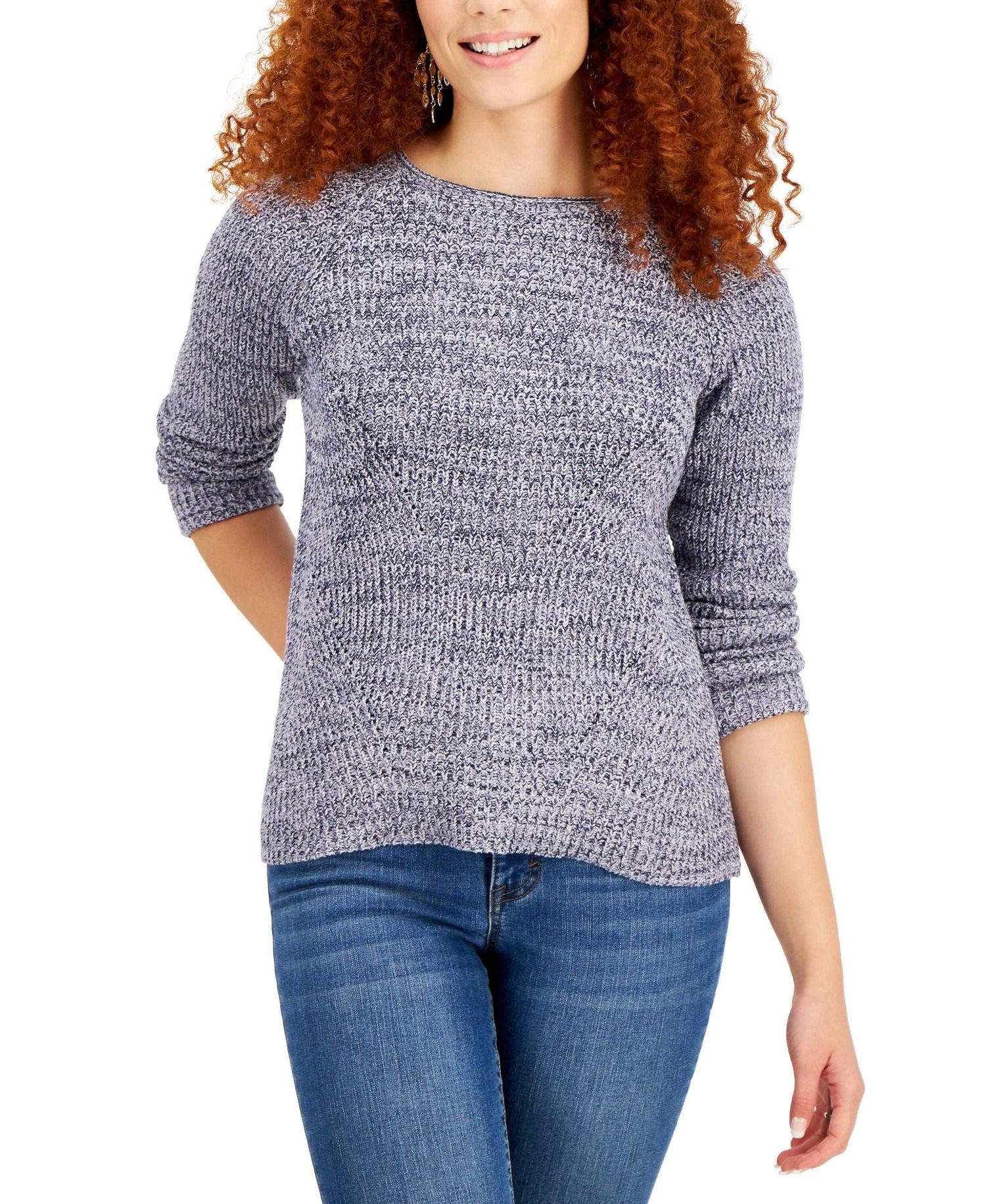 Style & Co Pointelle Sweater Amber Chrysippus
