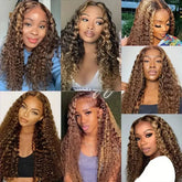 Highlight Deep Water Curly Bundles Human Hair Color 
