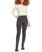 Black Tape Waffled Henley Top Amber Chrysippus