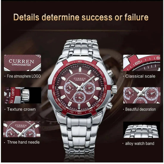 CURREN Men Luxury Brand Military Sport Mens Watches Full Steel Quartz Clock Men&