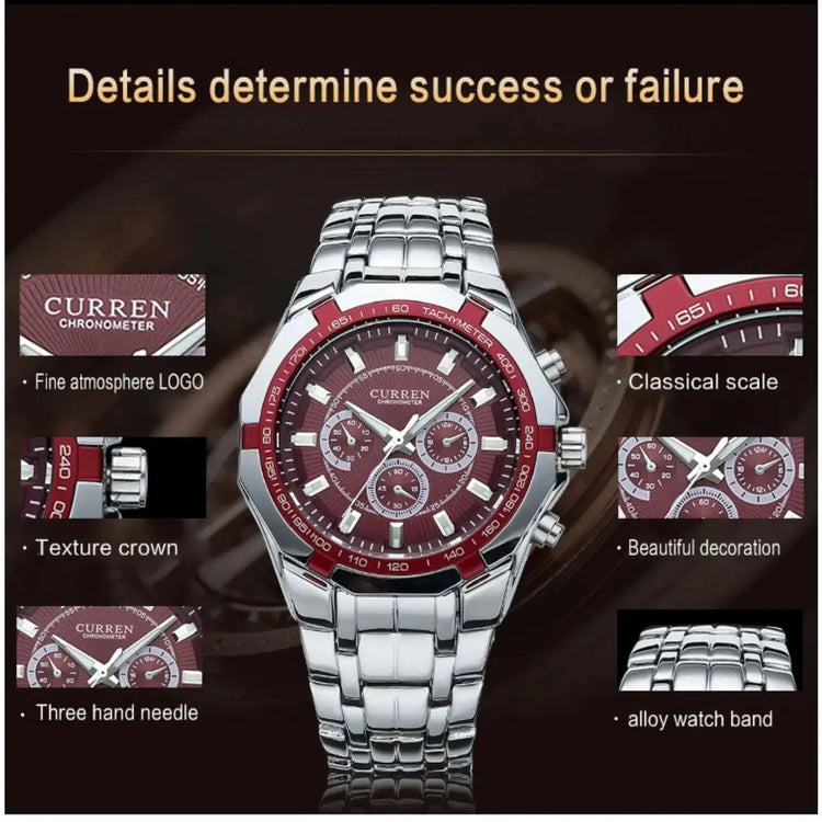CURREN Men Luxury Brand Military Sport Mens Watches Full Steel Quartz Clock Men&
