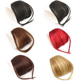 Synthetic Hair Clip In Bangs Brown Colored Invisible Front Fringes Clip in Hair Air Bangs Natural Black Fake Hair Bangs For Girl Khamik Shop Online