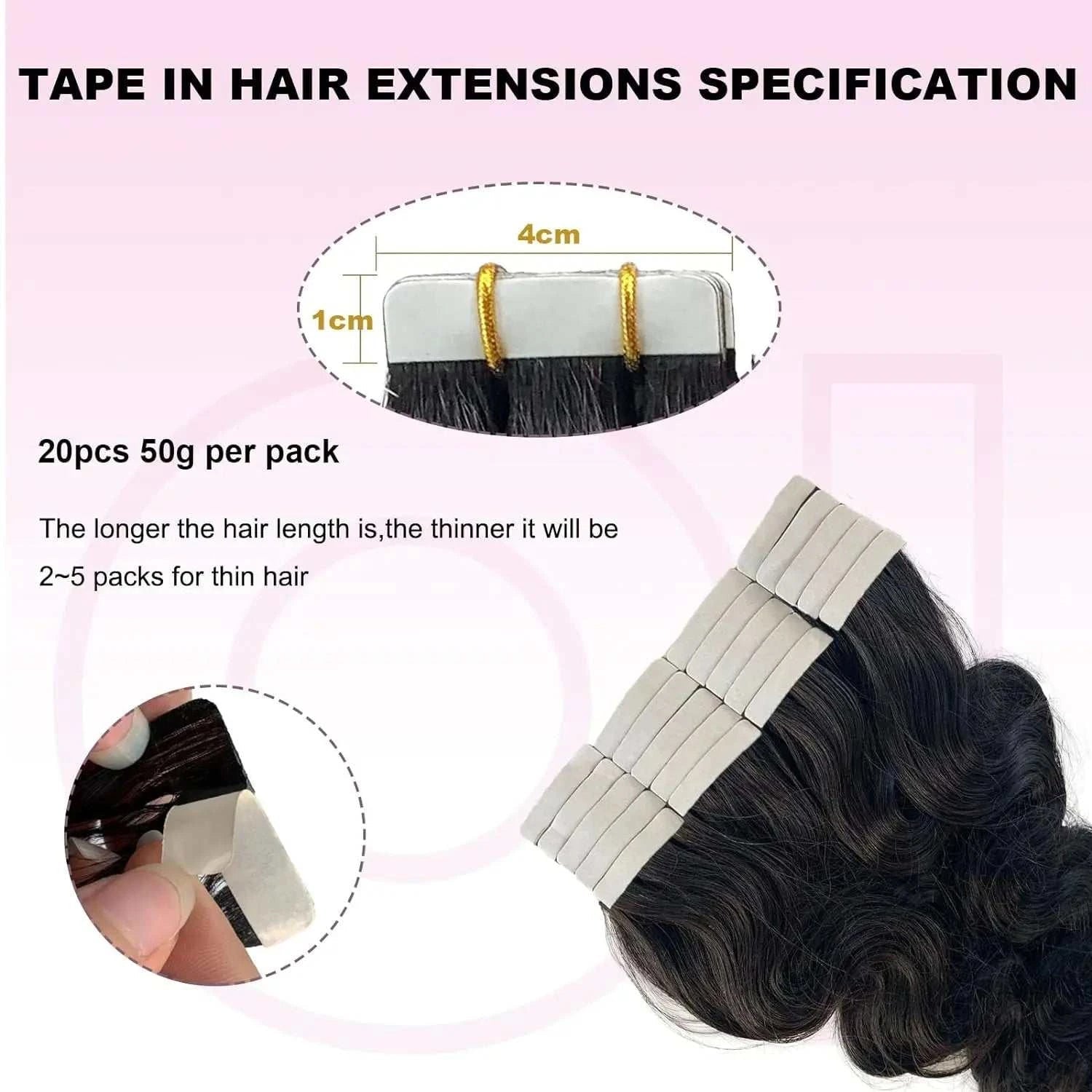 Body Wave Tape In Hair Extensions Natural Black 100% Human Hair Curly Wavy Skin Weft Invisible Full Head Tape ins Hair 20Pcs 50G Khamik Shop Online