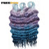 FREEDOM Synthetic Curly Braiding Hair Extensions 24 Inch/60 cm Long Deep Wavy Twist Crochet Braids Hair Ombre Brown Rainbow Hair Khamik Shop Online