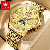 OLEVS 7070 Automatic Watch Men Moon phase Waterproof Men Watches Stainless steel Luxury Mechanical Watch for Men Khamik Shop Online