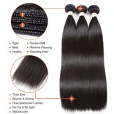 BeuMax 10A Grade 3/4 Straight Hair Bundles with 2x6 Closure Brazilian Cerise Alfie