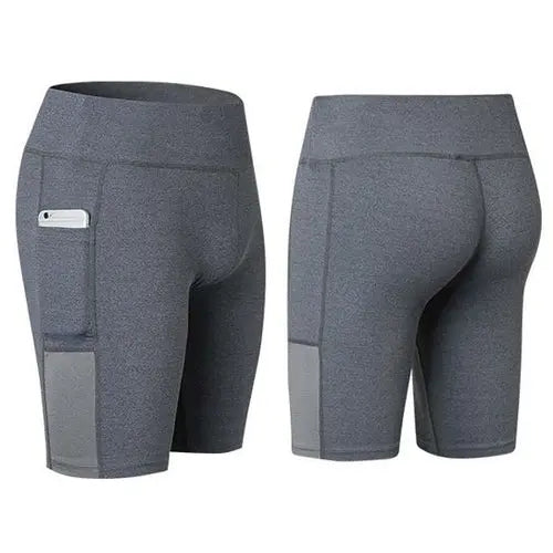 All Seasons Yoga Shorts Stretchable With Phone Pocket Salmon Lucky