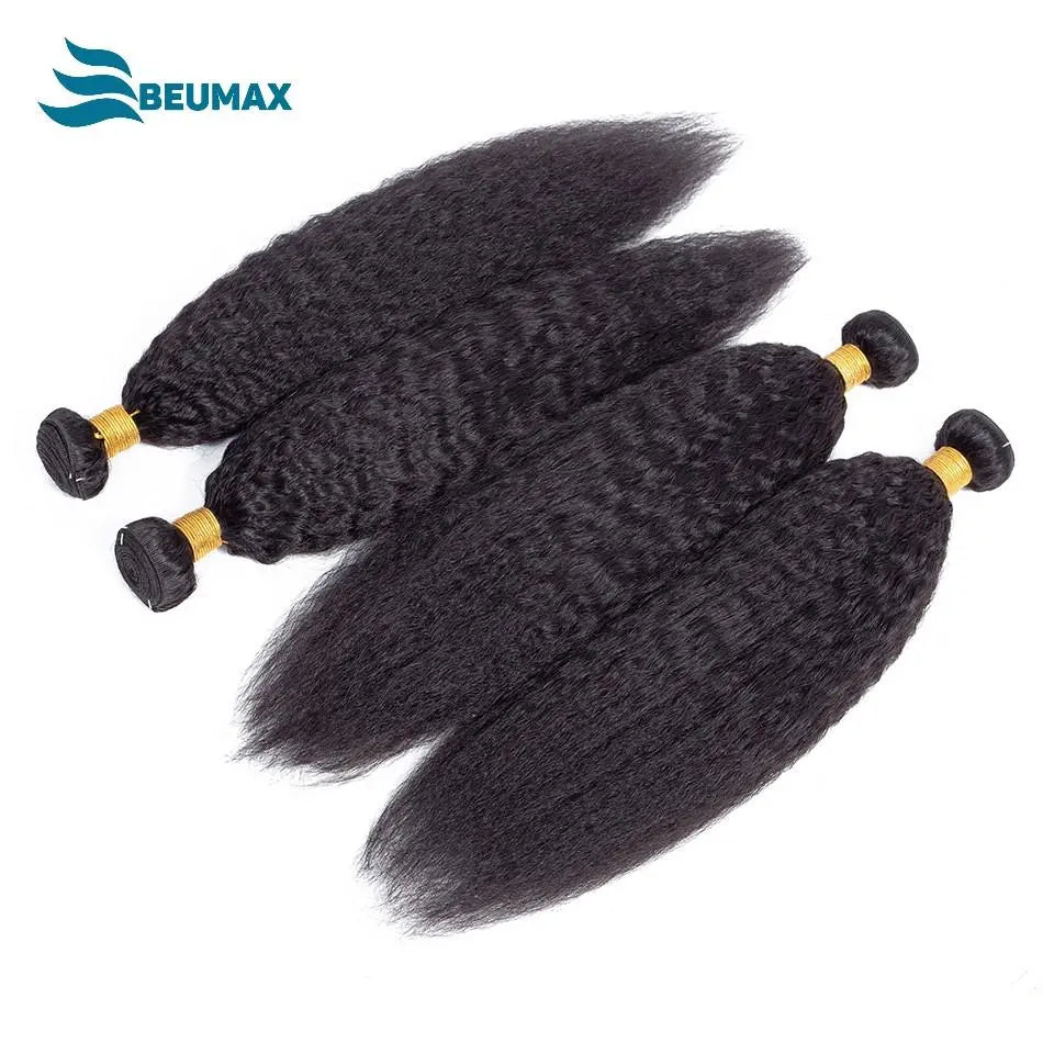 BeuMAX 10A Grade 3/4 Bundles Kinky Straight Brazilian Human Hair Cerise Alfie
