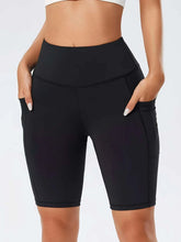 Summer High Waist Sports Shorts With Side Pockets Running Yoga Capris Trousers Fashion Sports Fitness Pants Elastic Leggings Khamik Shop Online