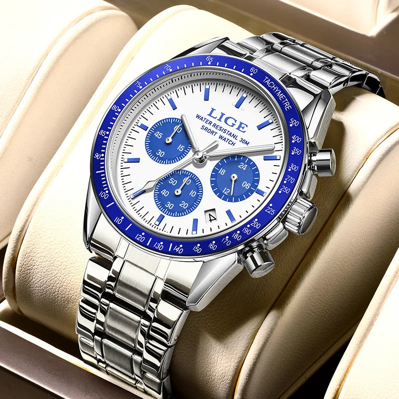Men Watches Luminous Calendar Business Quartz Watch Mens Top Brand Luxury Sport Waterproof Stainless Steel Man Wristwatches