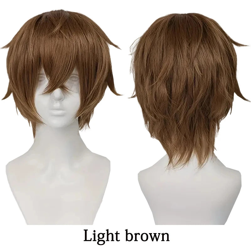 10-Inch Short Straight Hair Suitable For Both Men And Women, Cosplay Synthetic Hair Anime Role-Play Halloween Party Upturned Wig Khamik Shop Online