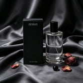 Black Rose & Oud Unisex Eau de Parfum Dark Elegant Floral Oud Woody Scent Minimalist Clear Cylinder Bottle Matte Black Cap Simple Black Gift Box Long Lasting Neutral Luxury Fragrance Premium Holiday Gift for Men and Women Khamik Shop Online