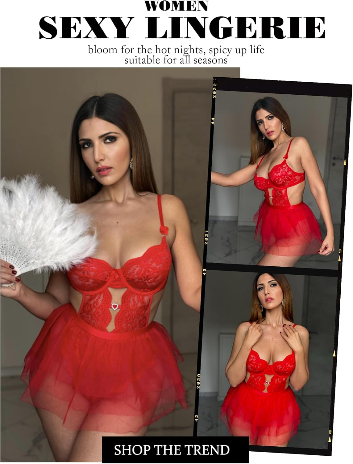 Sexy Lingerie Set Lace Underwired Bodysuit with Detachable Mesh Mini Skirt Push up Teddy Lingerie