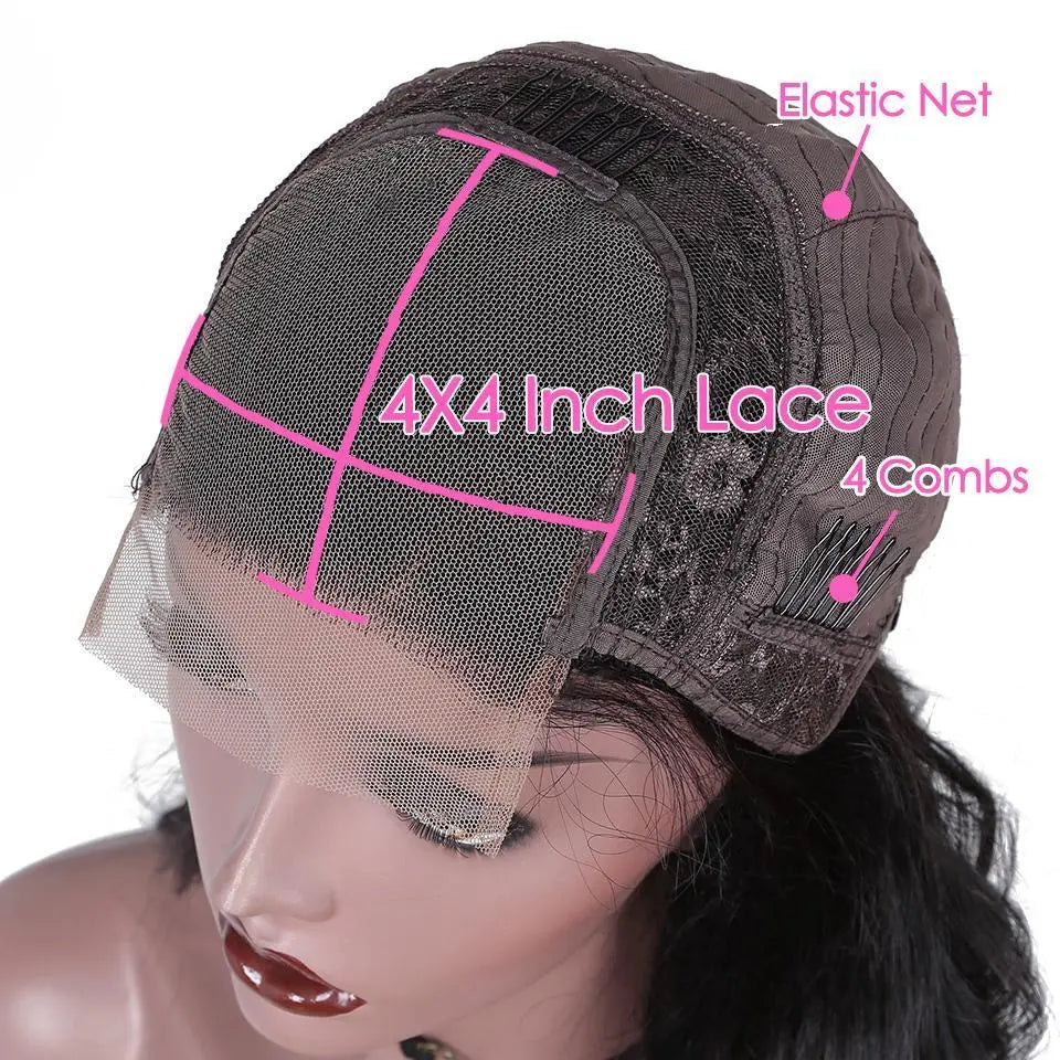 180% Density Full 4x4 Transparent Lace Front Jerry Curl Human Hair Wig Cerise Alfie
