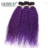 1B/Purple Kinky Curly Ombre Colored Human Hair Bundles 100% Human Hair Extensions 3/4 Bundle Deals Human Hair Weaves Khamik Shop Online