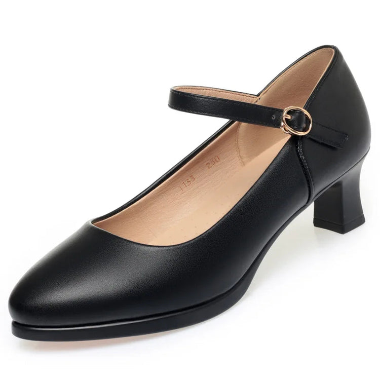 5cm Heels Flight Attendant Work Shoes Women Black Soft Comfortable Pumps Non-Slip Office Shoes for Standing All Day, Size 35-40 Khamik Shop Online