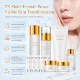 7PCS Retinol Multi-Peptide Skincare Set Hydrating Face Care Routine Gift Box Toner Cleanser Essence Cream Mask for Smooth Glow Khamik Shop Online