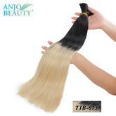 100% Real Human Hair Bulk Blonde no Weft Honey Hair Bulks Vietnamese Virgin Hair Straight Weaving Hair for Braiding Khamik Shop Online