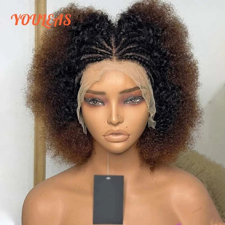 Afro Kinky Curly Wig Short Bob Ombre 1B4Color 9x6 Transparent Lace Closure Human Hair Wig For Woman Glueless 100% Human Hair Khamik Shop Online
