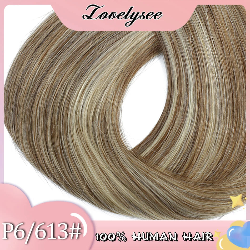 Lovelysee 3/4 Half Wig Human Hair With Clip in Hair Extensions Silky Straight Remy Hair Brown Color Soft 150% 180% Wig For Women Khamik Shop Online