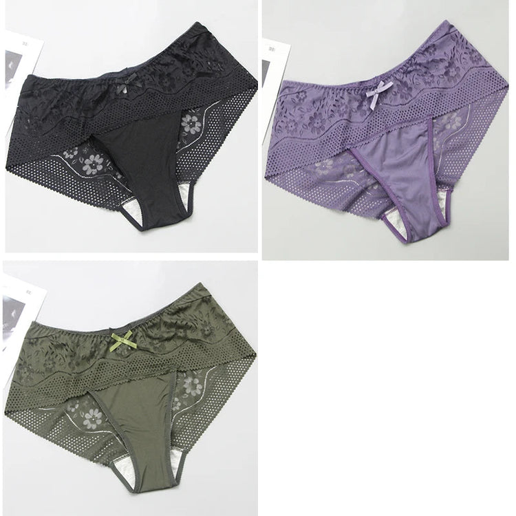DaiNaFang New Plus Size Underwear Women Sexy Transparent Lace Modal Cotton Panties High Waist Large Lingerie Khamik Shop Online