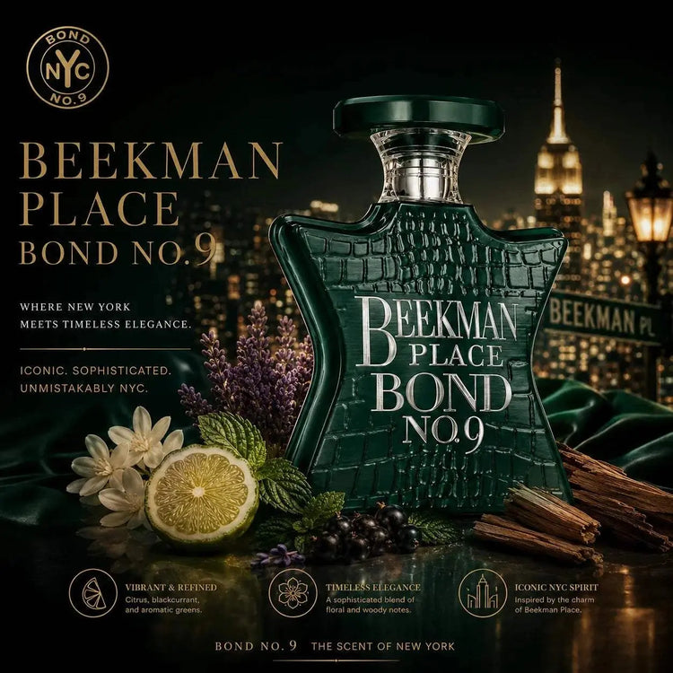 Bond No.9 Beekman Place Eau De Parfum 100ml for Men Long Lasting Luxury Niche Perfume Spray Fresh Citrus Lavender Blackcurrant Jasmine Woody Amber Musk Daily Wear Travel Gift Khamik Shop Online