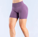 No Logos Shorts | 4.5" leggings Low Ribbed Rise Cycling Women Yoga Workout Clothes Gym Scrunch Bum Seam Seamless Fitness Tights Khamik Shop Online