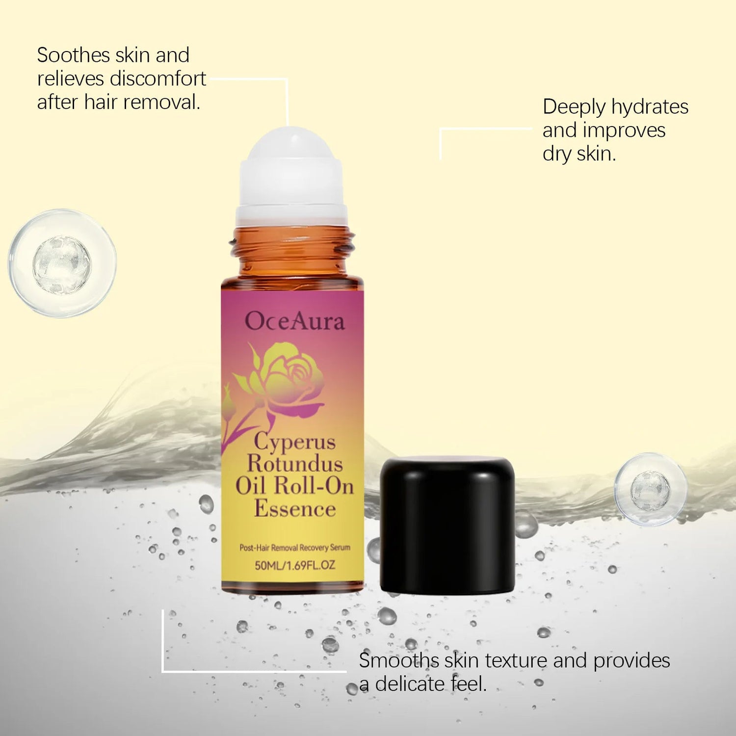 OceAura 50ml Rose Rolling Beads Moisturizing Oil Cooling Refreshing Hydrating Skin Care Fragrance Oil For Dry Skin Khamik Shop Online