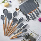 19-Piece Cooking Utensils and Knife Block Set Copper Hecuba