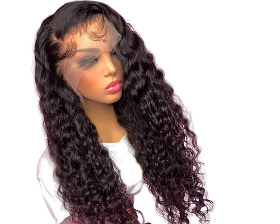 13x4 HD Transparent Lace Frontal Deep Wave Human Hair Wigs 200% Densit Cerise Alfie