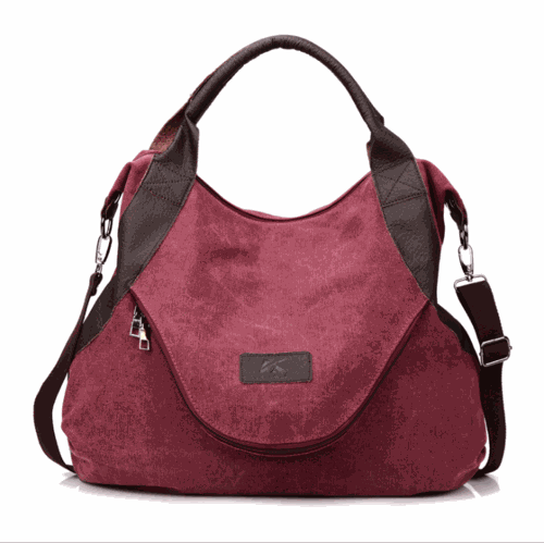 High Quality Vintage Canvas Messenger Bag For Women Maroon Asteria