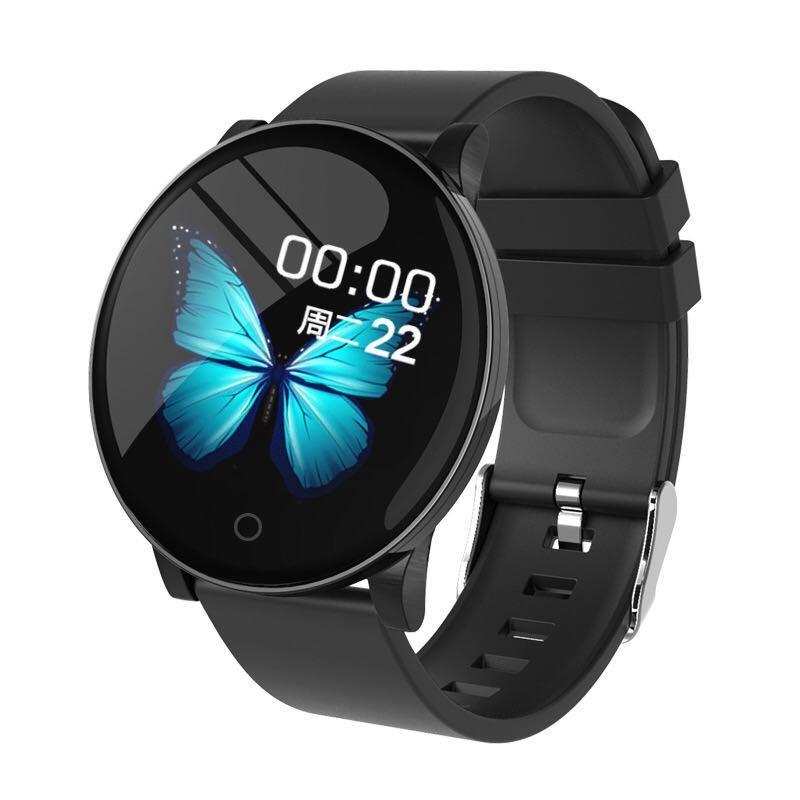 Montre connectée ronde pour hommes et femmes compatible Android et iOS avec mesure de la pression artérielle et écran tactile IP67