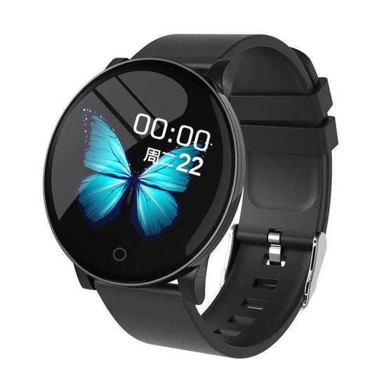 Montre connectée ronde pour hommes et femmes compatible Android et iOS avec mesure de la pression artérielle et écran tactile IP67