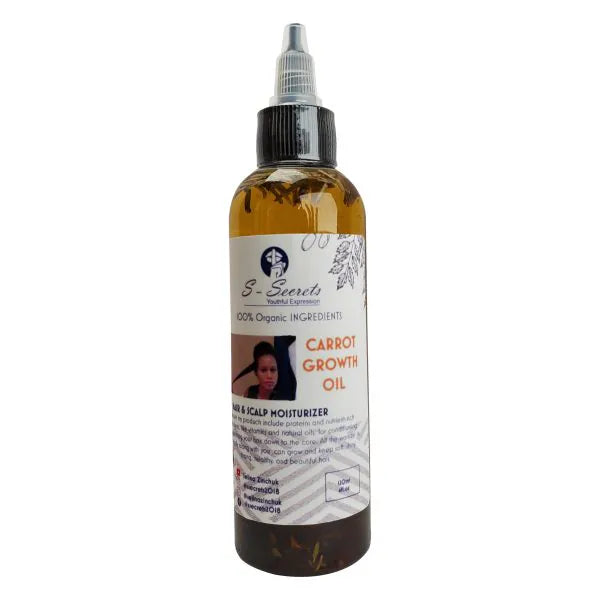 Carrot Hair Growth Oil - 2oz Scalp Stimulator with Herbs, Biotin & Taupe Snowdrop