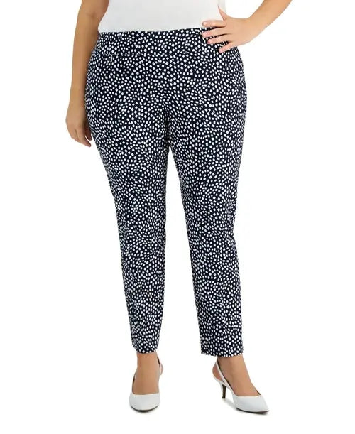 Alfani Plus Size Printed Tummy Control Pants Amber Chrysippus