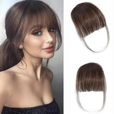 Synthetic Hair Clip In Bangs Brown Colored Invisible Front Fringes Clip in Hair Air Bangs Natural Black Fake Hair Bangs For Girl Khamik Shop Online