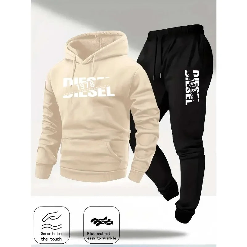 2026 popular autumn and winter new hooded sportswear sportswear fashion hooded sportswear casual sportswear and pants two in one Khamik Shop Online