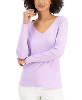 Charter Club Cotton Long Sleeve V Neck T-Shirt Amber Chrysippus