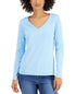 Charter Club Cotton Long Sleeve V Neck T-Shirt Amber Chrysippus