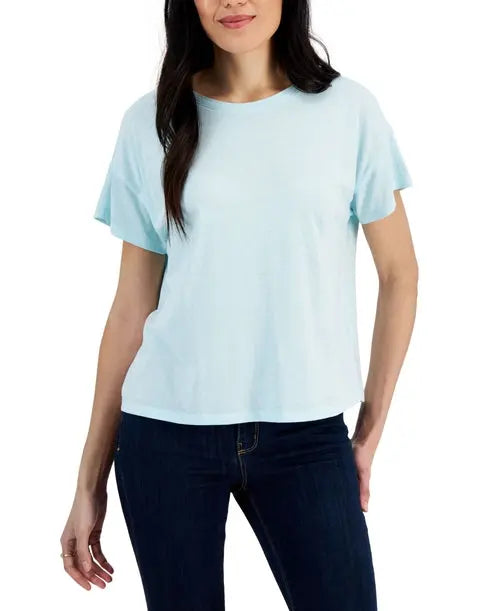 Style & Co Oversized Cropped T-Shirt Amber Chrysippus