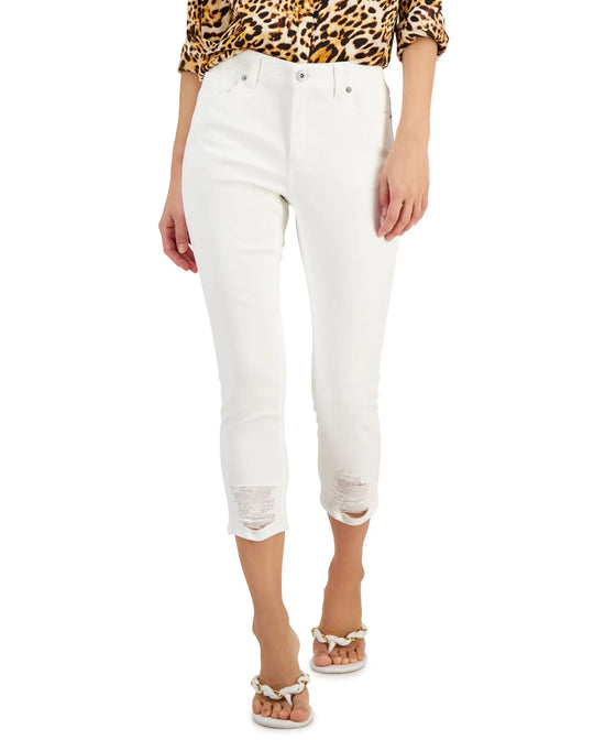 INC International Concepts Womens Mid Rise Ripped Crop Skinny Jeans Amber Chrysippus