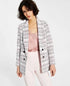 Bar III Womens Plaid-Print Faux-Double-Breasted Jacket Amber Chrysippus