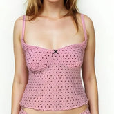 Milanblocks Y2K 90s Coquette Style Cami Top Soft Breathable Lingerie Salmon Misty